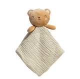 Pearhead - Bear Snuggle Blanket, Organic Cotton Muslin Lovey