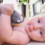 Estella - Baby Rattle Toy - Elephant Rattle (Handmade): 4"l X 3"h X 3"w