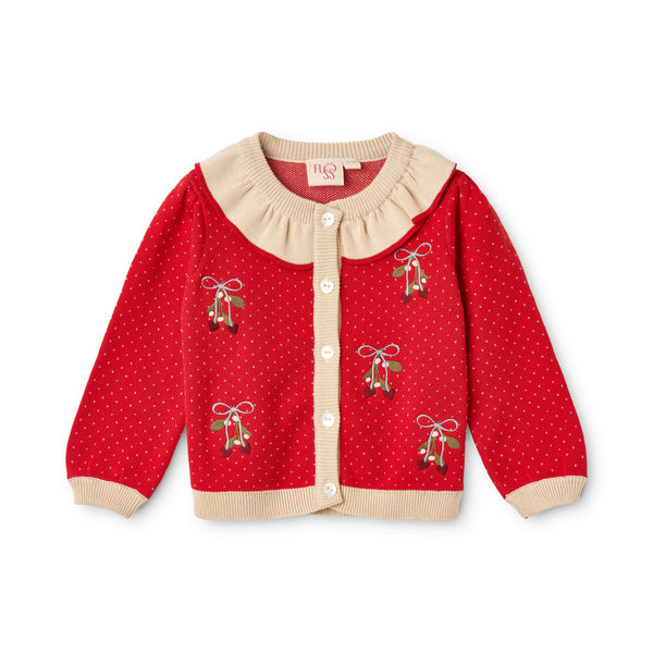 Floss Elsie Cardigan ~ Red/Cream Dot