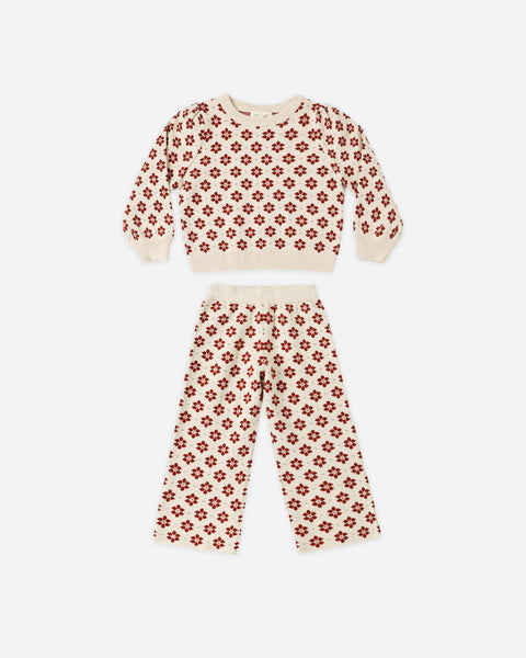 Rylee + Cru Jacquard Knit Set ~ Poinsettia