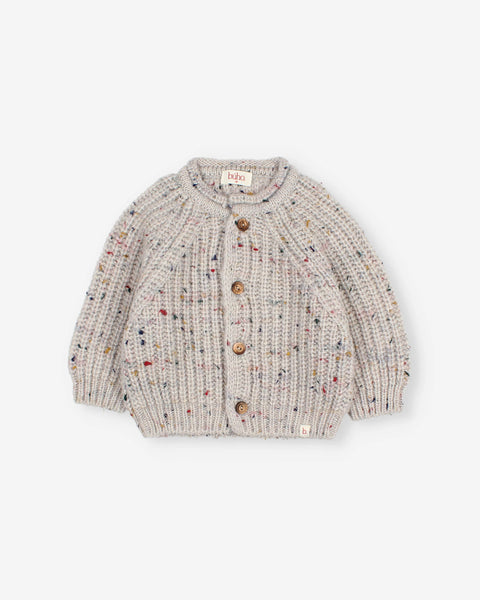 Buho Baby Botonato Cardigan ~ Pearl Grey