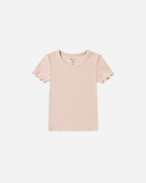 Rylee + Cru Ribbed Basic Tee ~ Blush