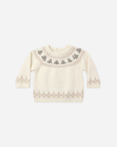 Quincy Mae Rex Sweater ~ Tree Fair Isle