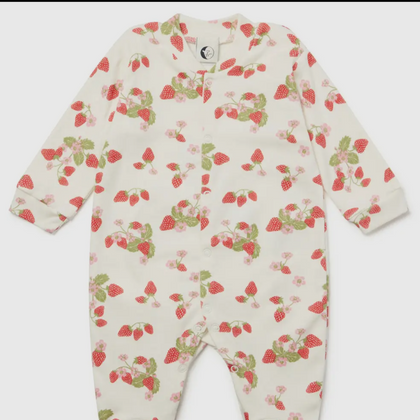 Sleepy Doe Baby Sleepsuit ~ Strawberries