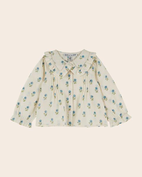 Emile at Ida Block Print Blouse ~ Scarlet