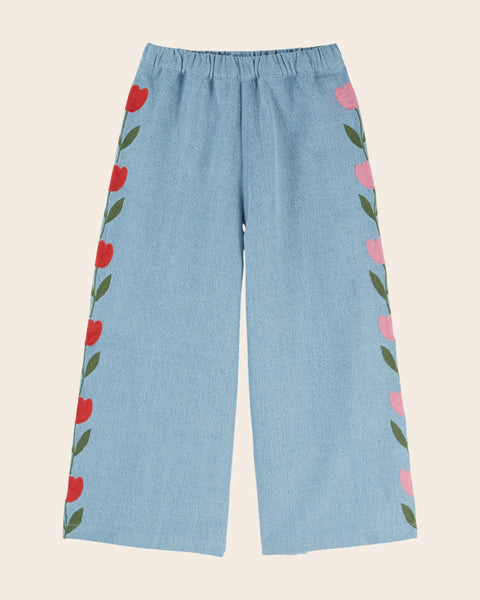 Emile at Ida Tulipe Trousers ~ Bleu Delave