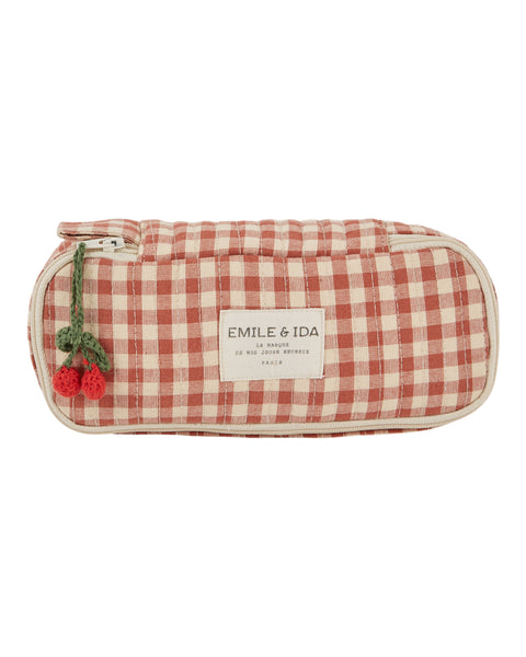 Emile et Ida Pencil Case ~ Vichy Acajou