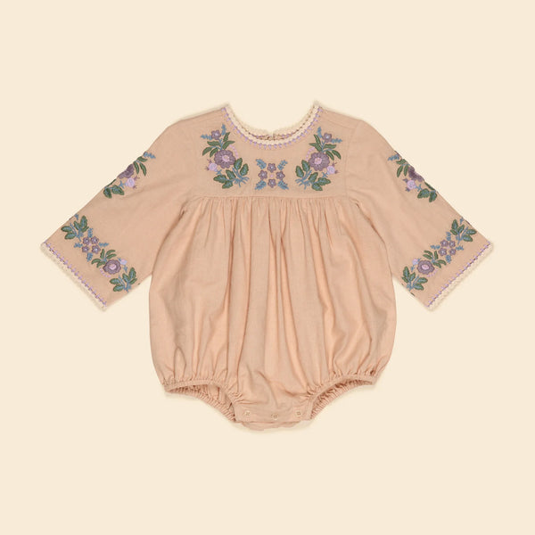 Apolina Baby Stevie LS Romper - Dried Rose
