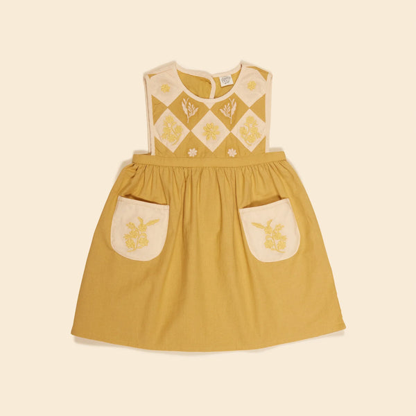 Apolina Bibi Panelled Pinafore ~ Honey