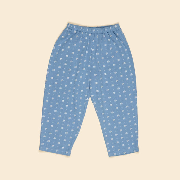 Apolina Cara Curve Jersey Trouser - Mountain Calico Blue