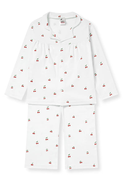 Sleepy Doe Girls Blouse & Wide Trouser Set ~ Cherries
