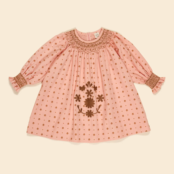 Apolina Cece Smock Dress ~ Meadow Calico Ribbon
