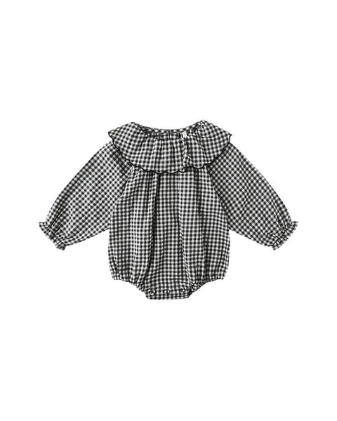 Rylee & Cru Colette Romper ~ Black Gingham
