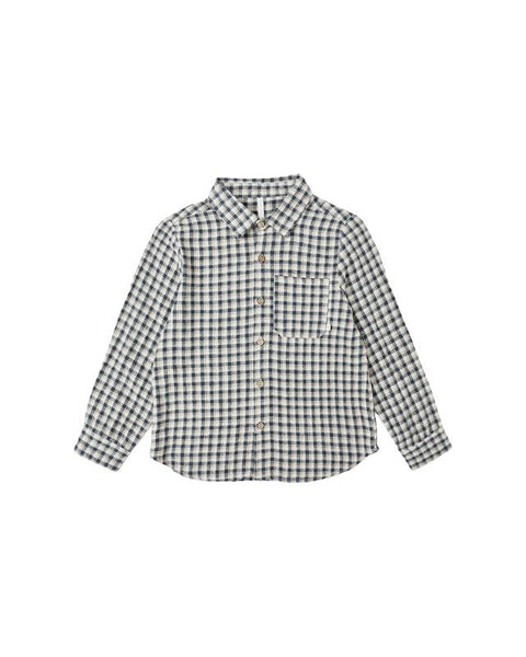 Rylee + Cru Collared Long Sleeve Shirt ~ Navy Check