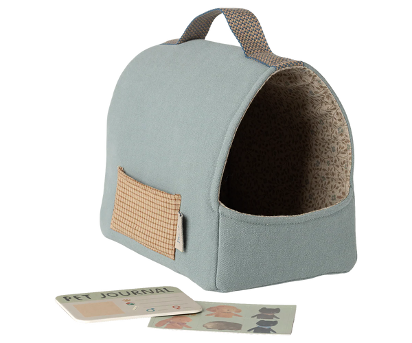 Maileg Pet Carrier ~ Dusty Blue