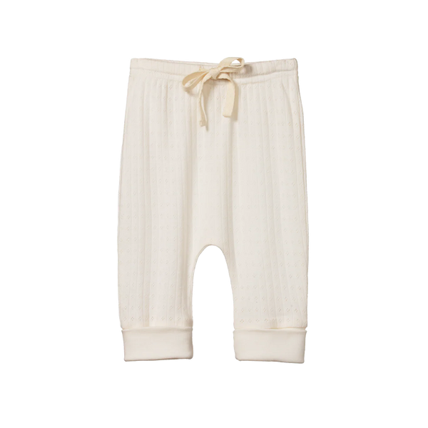 Nature Baby Pointelle Drawstring Pants ~ Natural