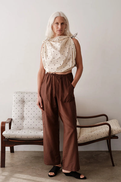DONNI The Silk Cotton Sheer Cargo Pant ~ Walnut