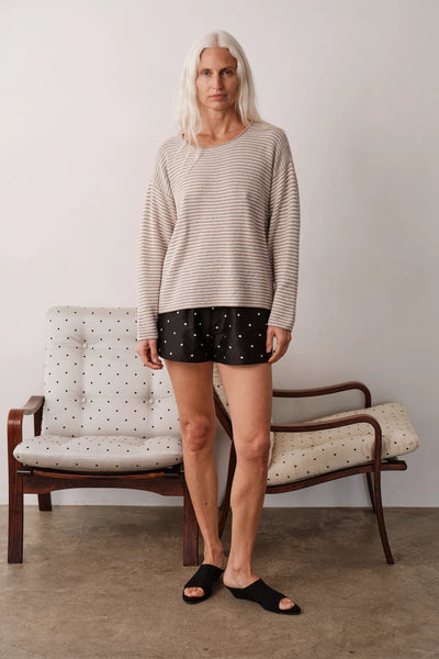 DONNI The Knit Stripe Sweater ~ Shitake/Powder