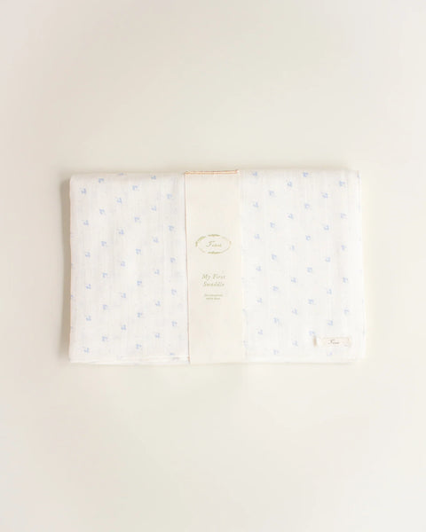 Ferne Baby Organic My First Swaddle ~ Blue Calico
