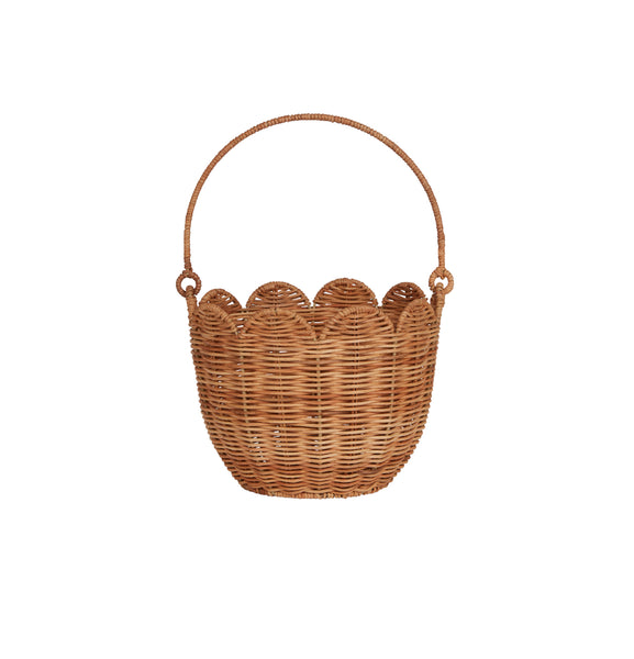 Olli Ella Rattan Tulip Carry Basket ~ Natural
