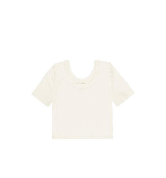 Rylee + Cru Pointelle Tee ~ Ivory