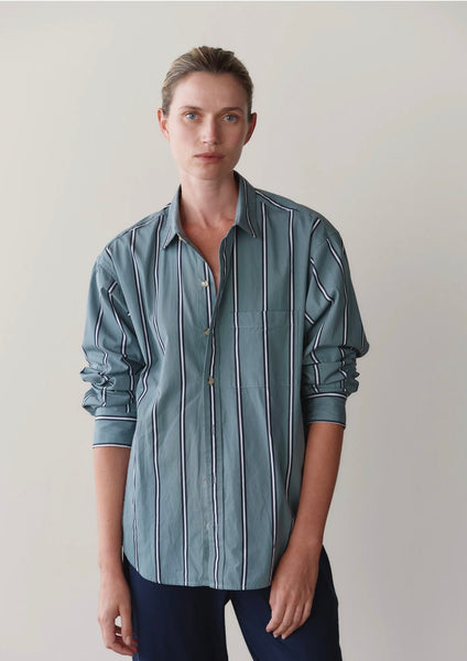 Donni Pop Shirt ~ Sage Stripe