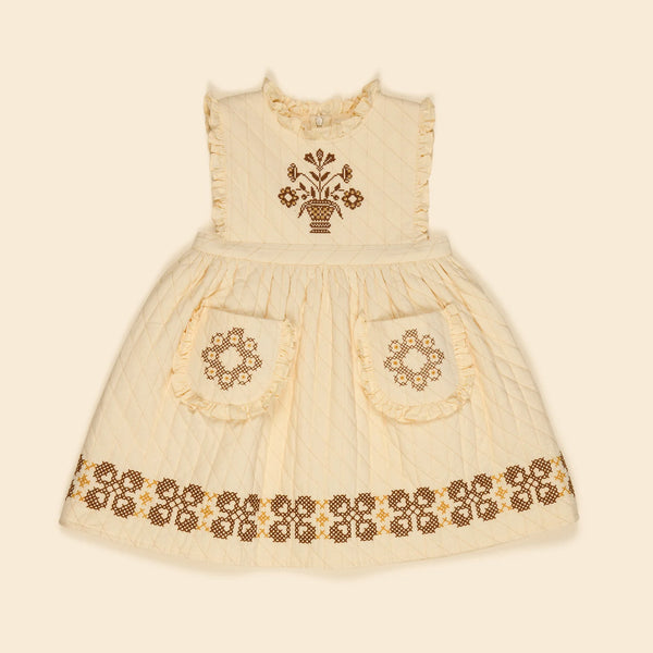 Apolina Ida Quilted Dress - Cream