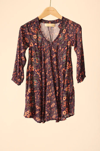 Natalie Martin Kids Fiore Dress in Petite Fleur Aubergine