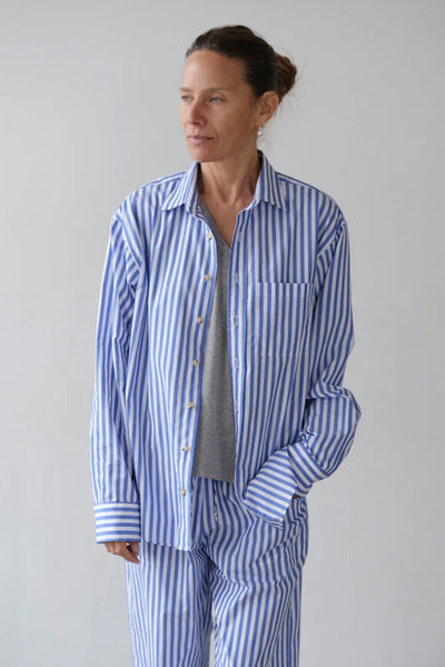 Donni Poplin Shirt ~ Azure