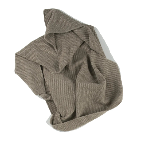 Tane Organics Seed Stitch Blanket with Hood ~ Earth