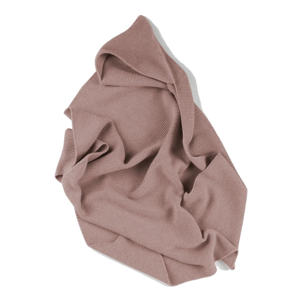 Tane Organics Seed Stitch Blanket with Hood ~ Dusk