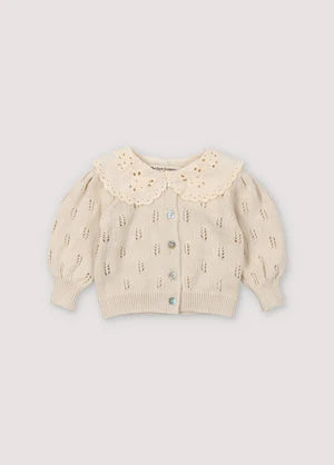 New Society Marina Baby Cardigan ~ Macadamia