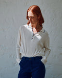 Emile et Ida Women Creme Pointelle Polo