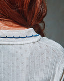 Emile et Ida Women Creme Pointelle Polo