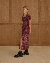 Rylee + Cru Teen Button Slit Skirt ~ Harvest Berry