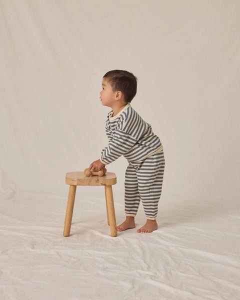 Quincy Mae Waffle Slouch Set ~ Ocean Stripe