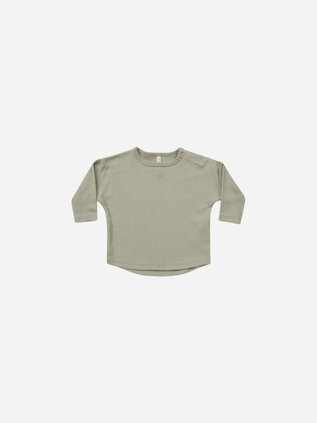 Quincy Mae Long Sleeve Baby Tee ~ Sage