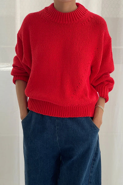 Le Bon Shoppe Zoe Cotton Sweater - Red Chilli