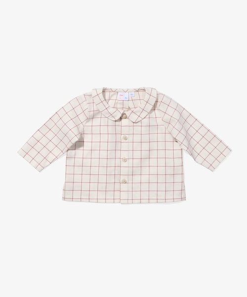 Oso & Me Baby Jefferson Shirt ~ Pomegranate Plaid