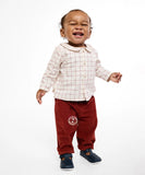 Oso & Me Baby Jefferson Shirt ~ Pomegranate Plaid