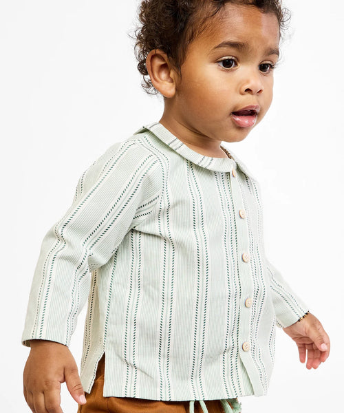 Oso & Me Baby Jefferson Shirt ~ Sage Chevron