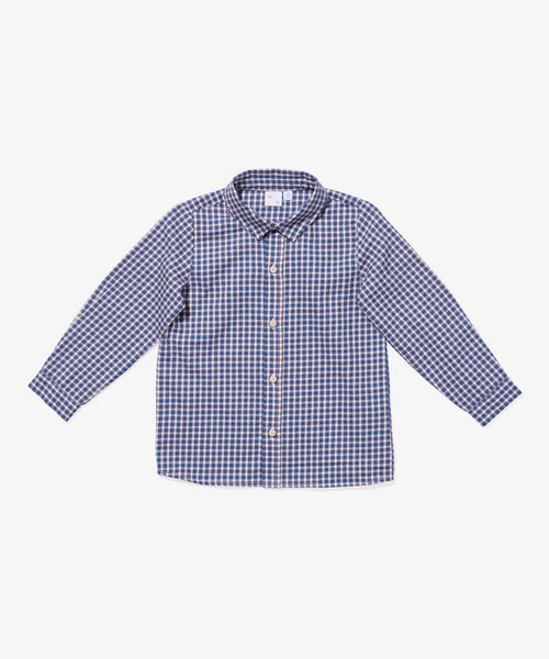 Oso & Me Jeffie Shirt ~ Marine Tiny Check