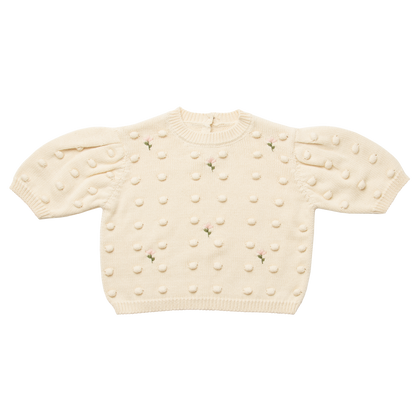 Nellie Quats Scrabble Knitted Top ~ Milk Organic Cotton Knit