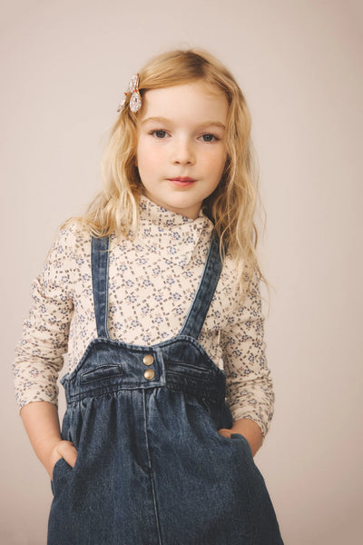 Soor Ploom Snap Turtleneck ~ Trellis Print, Powder