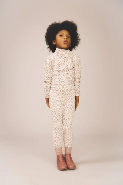 Soor Ploom Stretch Legging ~ Trellis Print, Ladybird