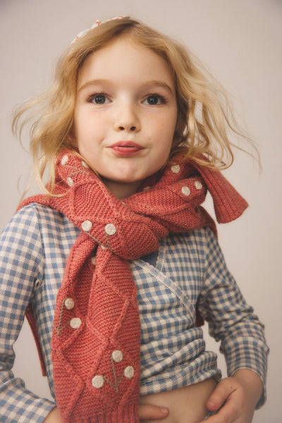 Soor Ploom Wrap Tee ~ Gingham Print, Powder