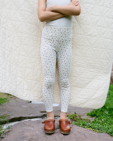 Soor Ploom Stretch Legging ~ Calico Print, Powder