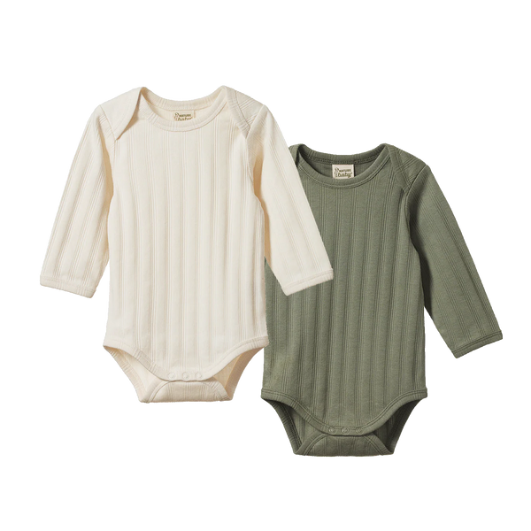 Nature Baby 2 Pack Derby Bodysuit Long Sleeve