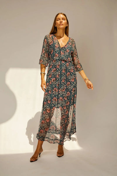 Natalie Martin Coco Maxi ~ Vintage Flowers Indigo