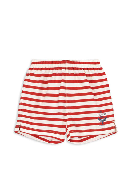 Konges Asnou Swim Shorts ~ Stripe Rouge